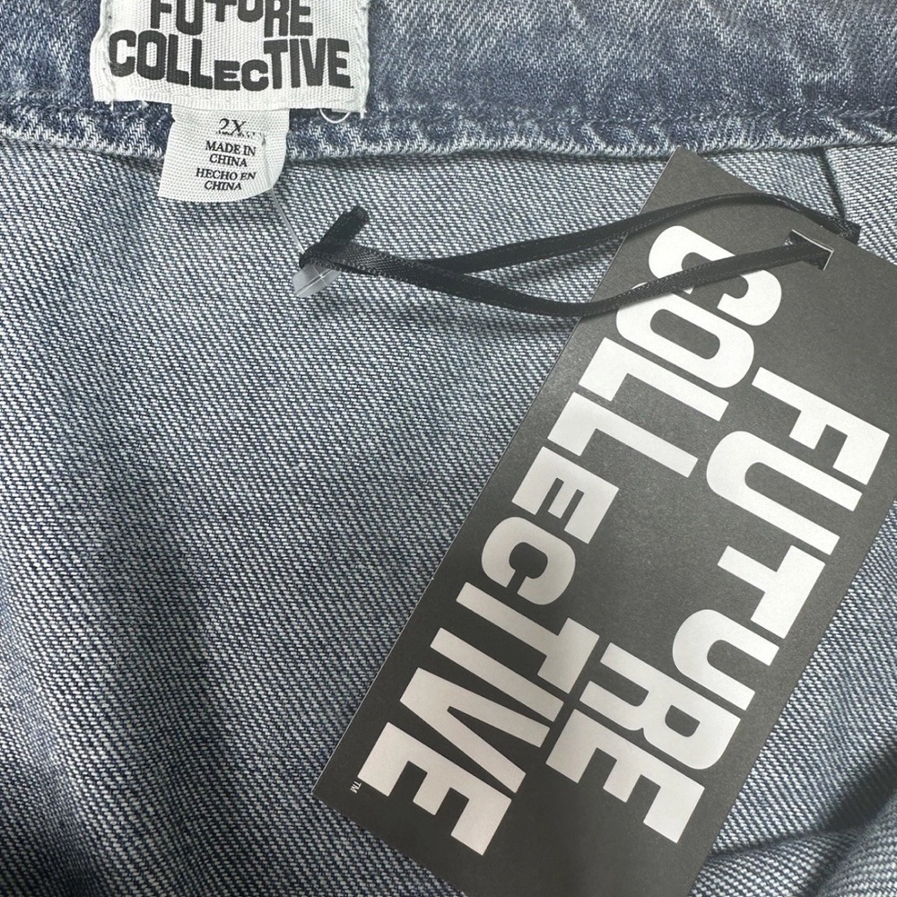 NWT Future Collective Rose Denim Skirt‎ Size 2X - Picture 9 of 9